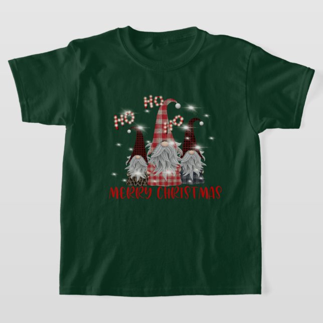 festive unisex Christmas gnomes T-Shirt  (Laydown)