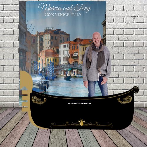 Festive Venice Italy Canal Tapestry Backdrop