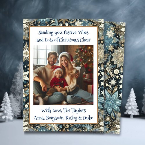 Festive Vibes and Christmas Cheer Family Photo Holiday Card