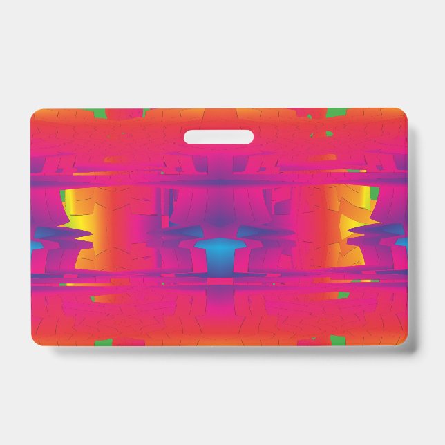 Festive Vibrant Color Indian Pattern  Badge (Front)