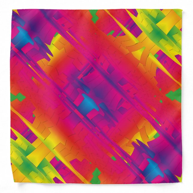Festive Vibrant Color Indian Pattern  Bandana (Front)