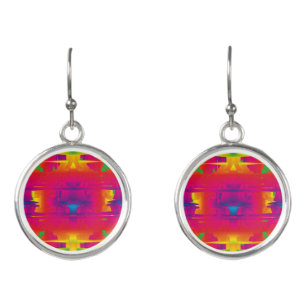 Festive Vibrant Color Indian Pattern Earrings