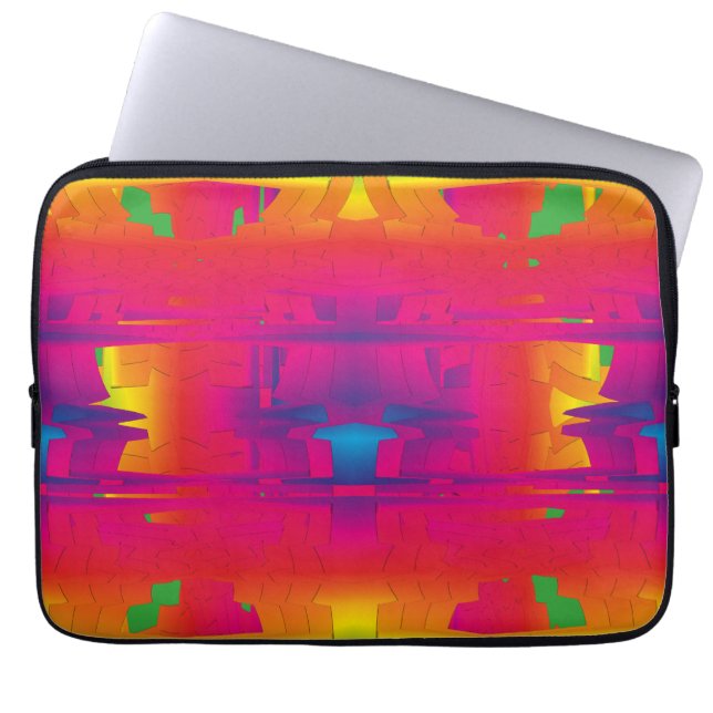Festive Vibrant Color Indian Pattern  Laptop Sleeve (Front)