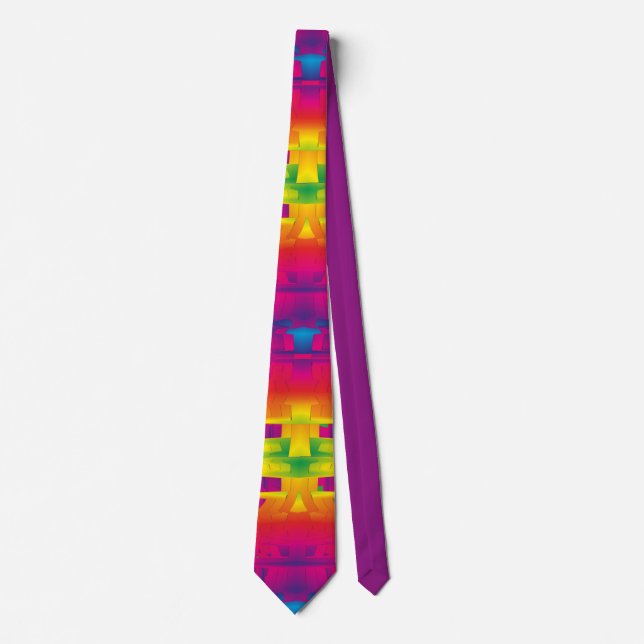 Festive Vibrant Color Indian Pattern  Neck Tie (Front)