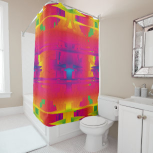 Festive Vibrant Color Indian Pattern Shower Curtain