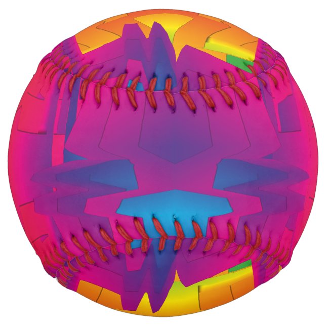 Festive Vibrant Color Indian Pattern  Softball (Front)