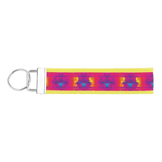 Festive Vibrant Color Indian Pattern  Wrist Keychain (Keys on Left)