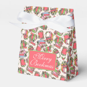 Festive Vintage Christmas Books Favor Boxes