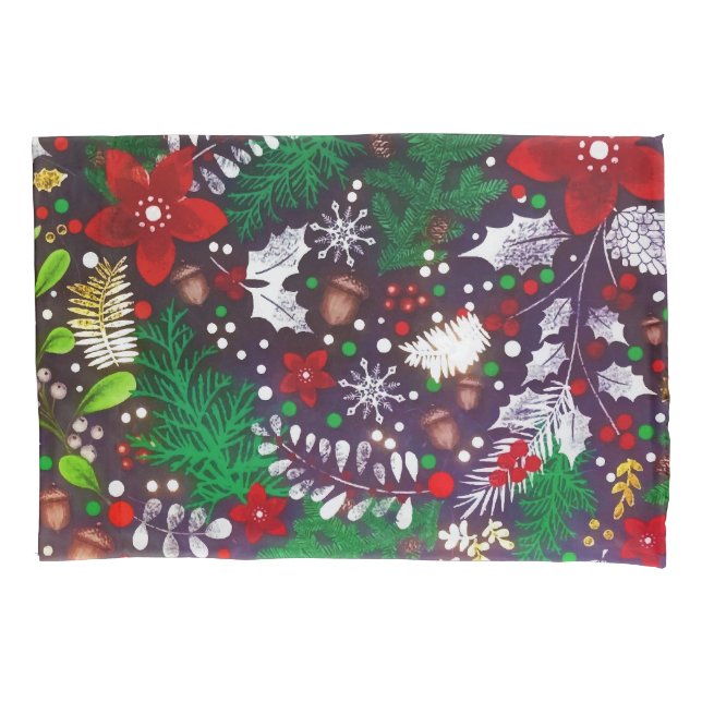 Festive Vintage Christmas Botanical Forest  Pillow Case (Front)