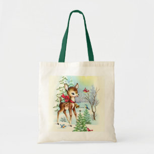 Festive vintage Christmas deer Tote Bag