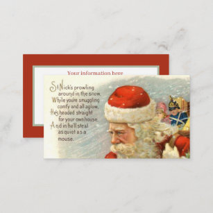 festive vintage Christmas Santa Business Card