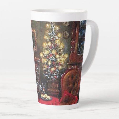 festive vintage Christmas scene Holiday Latte Mug