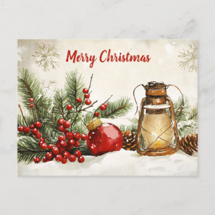 Festive Vintage Christmas Scene Postcard