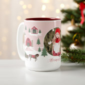 Festive Vintage Christmas Tree Farm Photo Two-Tone Coffee Mug