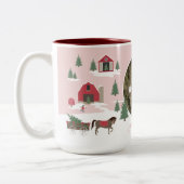 Festive Vintage Christmas Tree Farm Photo Two-Tone Coffee Mug (Left)