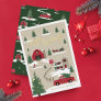 Festive Vintage Christmas Tree Farm Red Truck Foil Holiday Card
