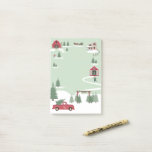 Festive Vintage Christmas Tree Farm Red Truck Post-it Notes<br><div class="desc">Celebrate the magical and festive holiday season with our custom holiday notes. Our vintage holiday design features a Christmas tree farm scenery, this Christmas pattern incorporates a farm Christmas scene featuring a farmhouse, a red barn, children playing and throwing snowballs, Christmas trees, a red vintage truck, and horses and a...</div>