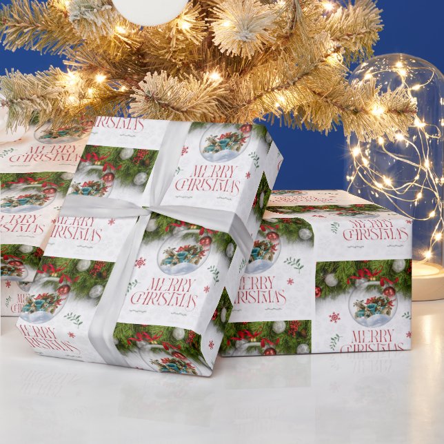 Festive Vintage Gift Wrap Elegant Holiday (Holidays)