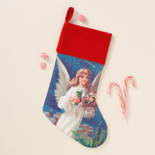 festive vintage Holiday Angel Christmas Stocking