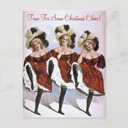 Festive Vintage Lady Dancers Christmas Cheer Party Invitation