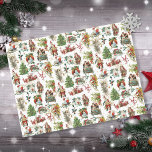 Festive Vintage Retro Christmas Holiday Tissue Paper<br><div class="desc">Vintage retro Christmas holiday festive tissue paper. Designed by Thisisnotme©</div>