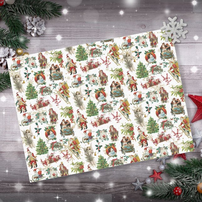 Festive Vintage Retro Christmas Holiday Tissue Paper (Creator Uploaded)