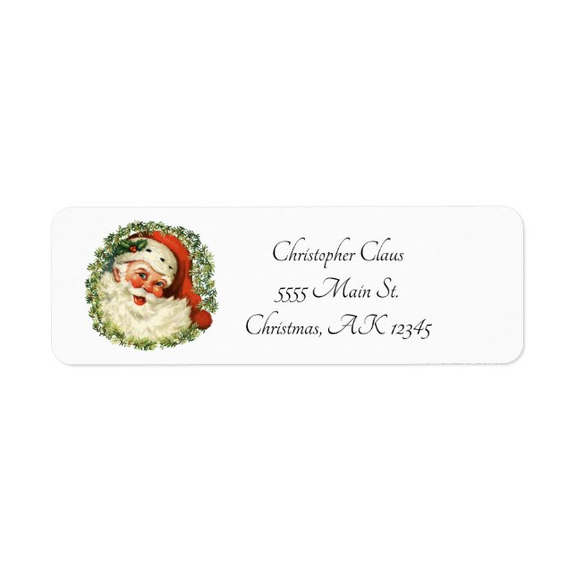 Festive Vintage Santa Christmas Label (Front)
