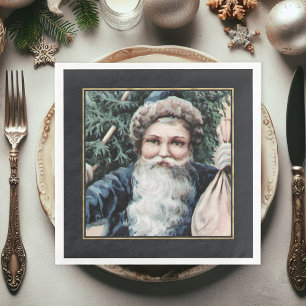 Festive Vintage Santa Claus Christmas Paper Dinner Napkins