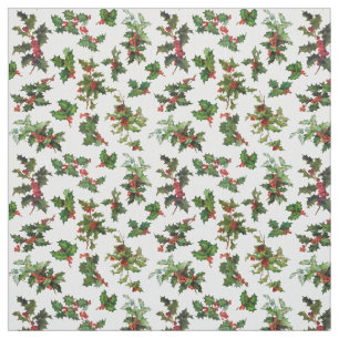Festive Vintage Style Holly Fabric