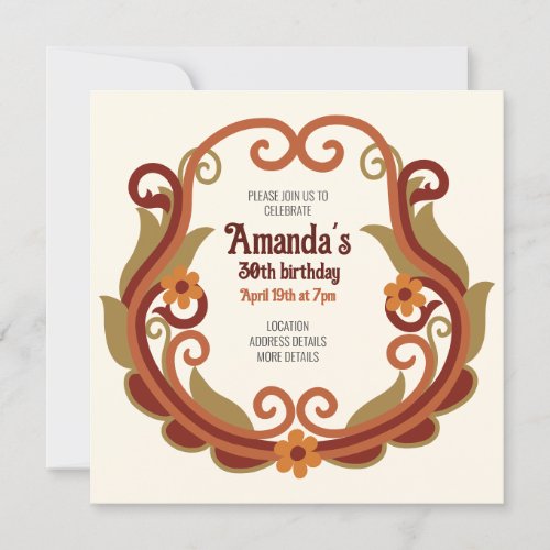 Festive vintage swirly floral birthday CC1277 