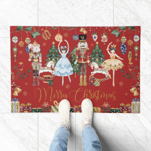 Festive Vintage The Nutcracker Merry Christmas Doormat