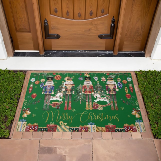 Festive Vintage The Nutcracker Merry Christmas Doormat (Outdoor)