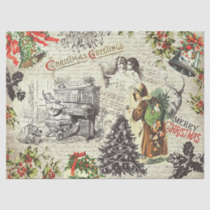 Festive Vintage Victorian Christmas Santa  Tissue Paper