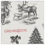 Festive Vintage Victorian Christmas with Santa Fabric