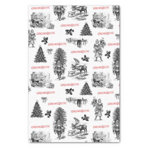 Festive Vintage Victorian Christmas with Santa Tissue Paper