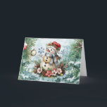 Festive Vintage Watercolor Christmas Snowman Blank Holiday Card<br><div class="desc">Customize this Festive Vintage Watercolor Christmas Snowman blank card by adding your Holiday Greeting inside of the card or leave blank so you can add a handwritten message. This non-photo, non-denominational card is perfect for sending out to customers, friends, family, co-workers and teachers. Thank you for Visiting & Shopping in...</div>