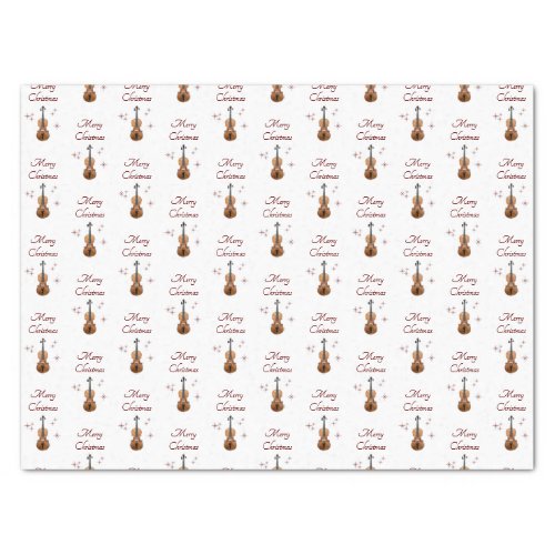 Festive Violins Musical Christmas Snowflakes  Tissue Paper