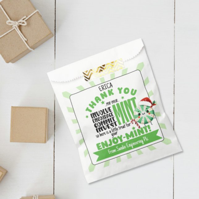 Festive volunteer thank you Mint Holiday favor Favor Bag (Creator Uploaded)