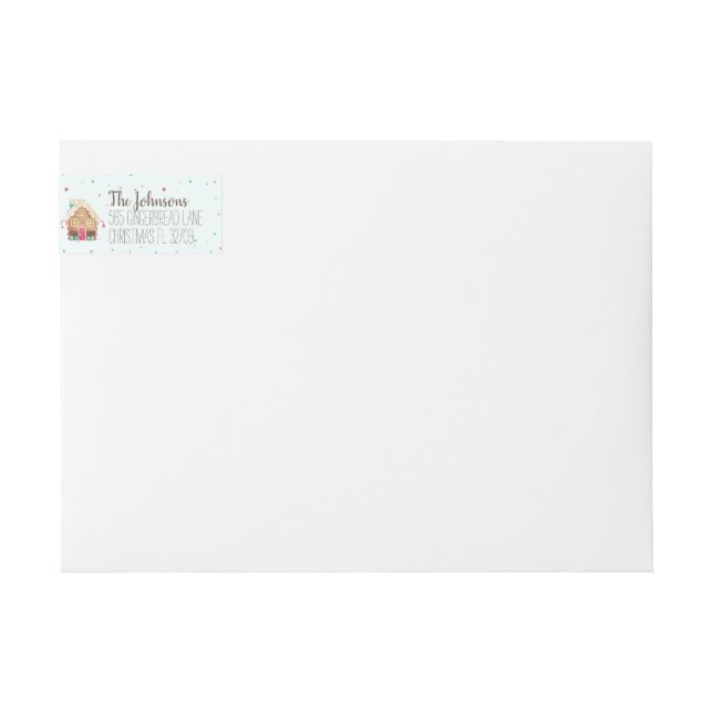 Festive Watercolor Christmas Cookies Frosty Blue Wrap Around Label (Front)