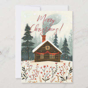 Festive Watercolor Christmas Greeting Card