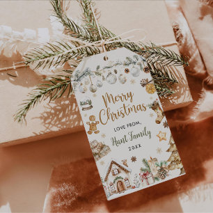 Festive Watercolor Christmas Party  Gift Tags