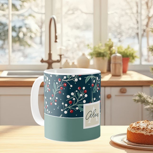 Festive Watercolor Christmas Pattern Coffee Mug (Creator Uploaded)