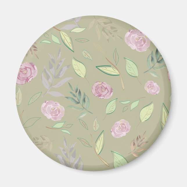 Festive Watercolor Flowers 5 Magnet (Front)