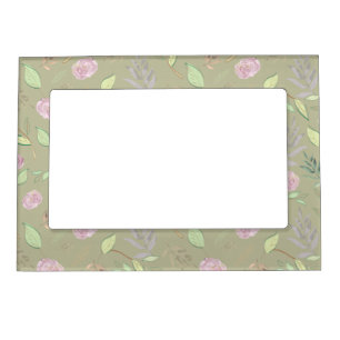 Festive Watercolor Flowers 5 Magnetic Frame