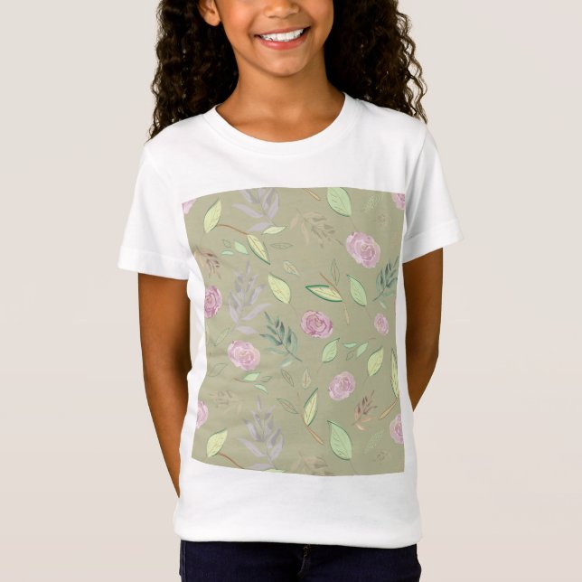 Festive Watercolor Flowers 5 T-Shirt (Front)