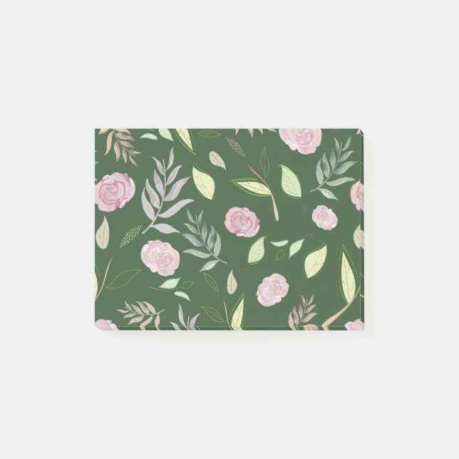 Festive Watercolor Flowers 8 Post-it Notes (Front)