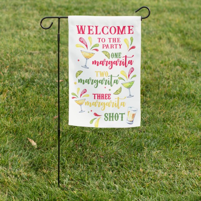 Festive Watercolor Margarita Garden Flag (In SItu)