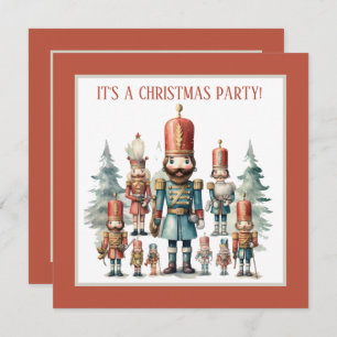 Festive watercolor nutcracker party  invitation