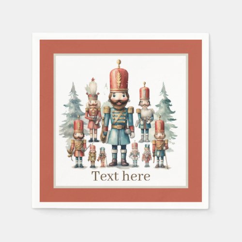 Festive watercolor nutcracker party  napkins