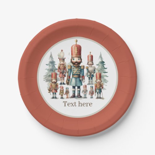 Festive watercolor nutcracker party  paper plates